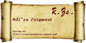 Róza Zsigmond névjegykártya